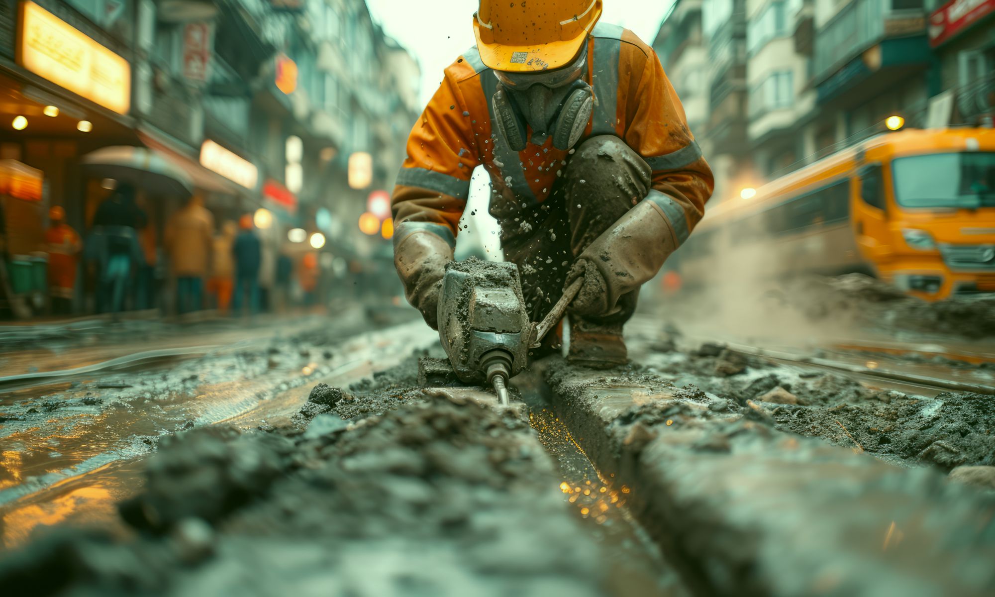 construction-concrete1 Man doing concrete work for industrial sector.